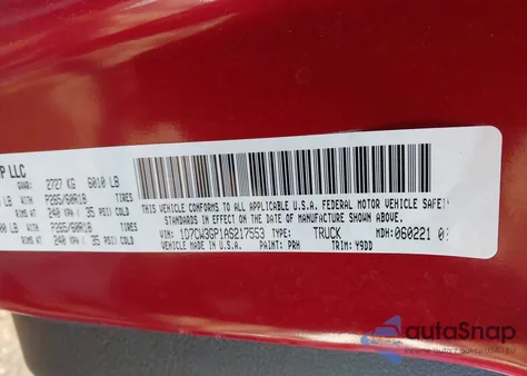 2010 Dodge Dakota Bighorn/Lonestar z USA, uszkodzony, nr VIN 1D7CW3GP1AS217553